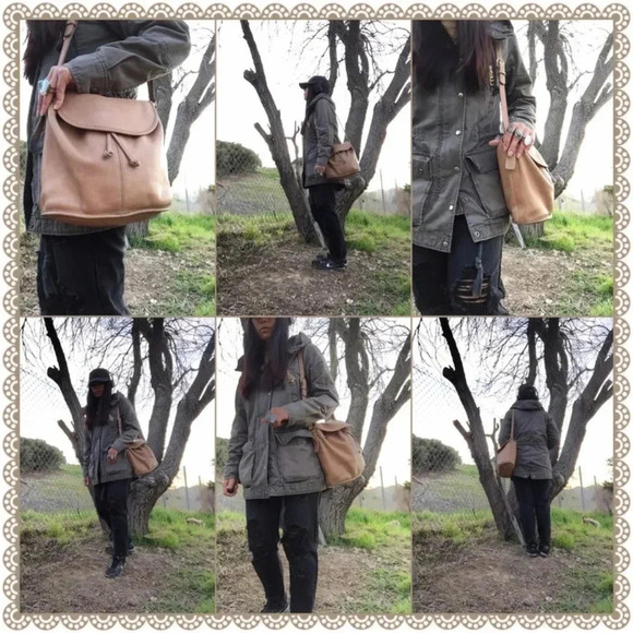 COACH | Camel Gold Beige Natural Leather Bucket Drawstring RARE Crossbody Bag - Picture 6 of 11